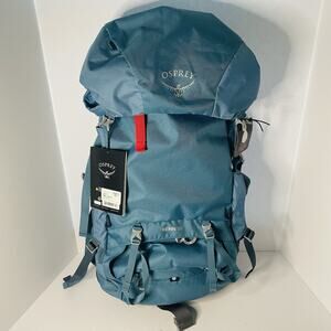 NWT Osprey Renn 50 Women Hiking Backpack Rain Cover Metal Frame H2O Bladder-Teal